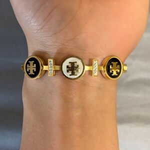 Beautiful Gold Triple Logo Bangle Bracelet